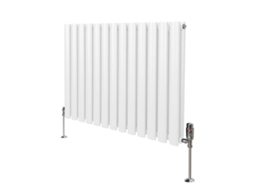 Radiador Coluna Oval Branco 600×780 Mm Em Aço Carbono Com 3489 Btu, Revestimento Triplo E Conjunto De Válvulas