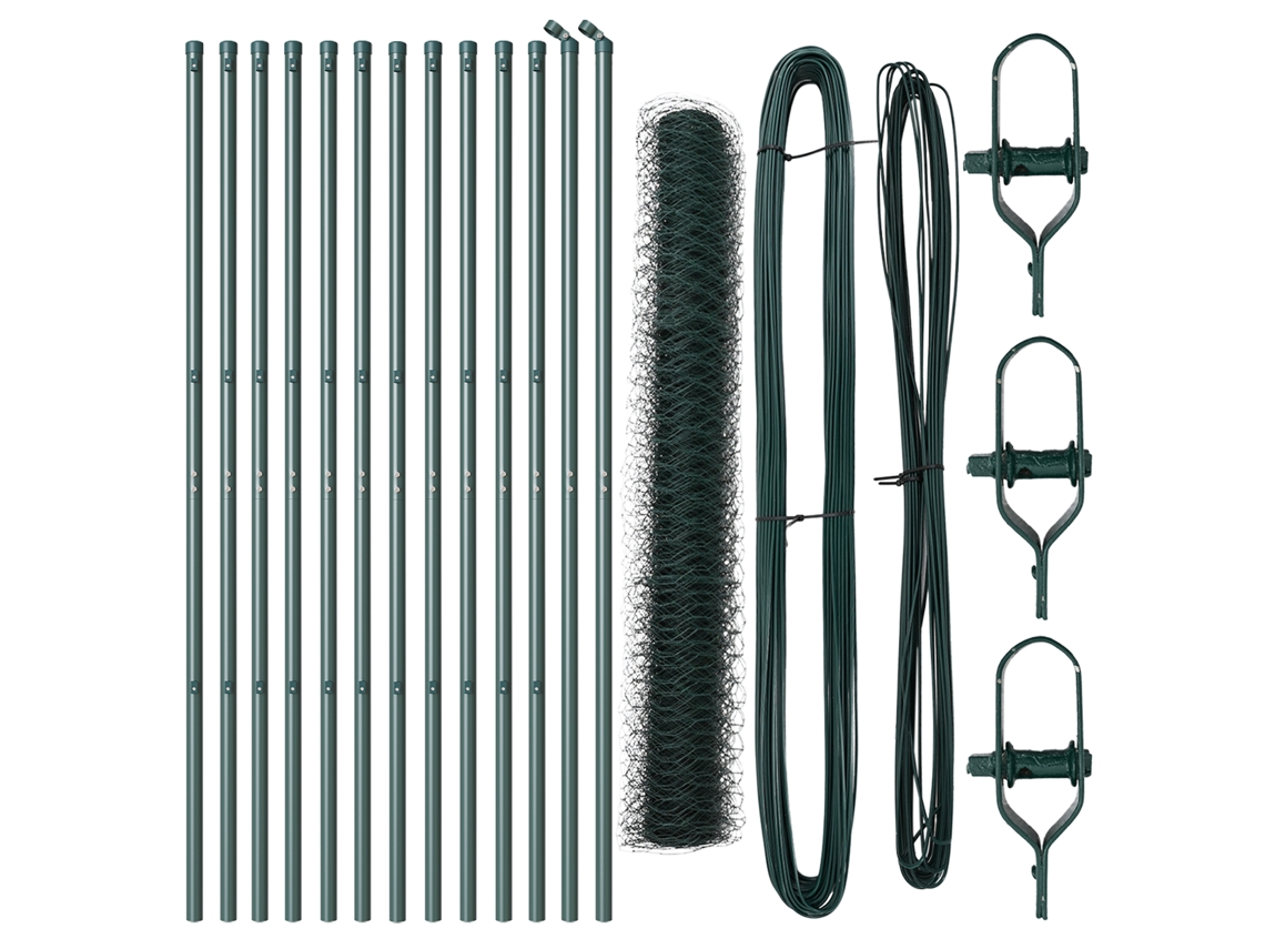 Conjunto 1 Cerca Para Jardim Vidaxl Verde Aço (25 X 1,2 M)