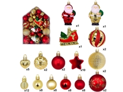 Laxiscreed Caixa Com 72 Bolas De Natal Decorativas Em Forma De Bota Pintadas