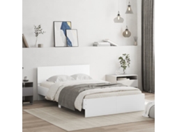 Cama De Casalcama De Adultoestrutura De Cama Com Cabeceira 135x190 Cm Branco Wsd41429