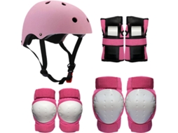 Conjunto de Equipamento de Proteção para Bicicleta de Crianças Rosa