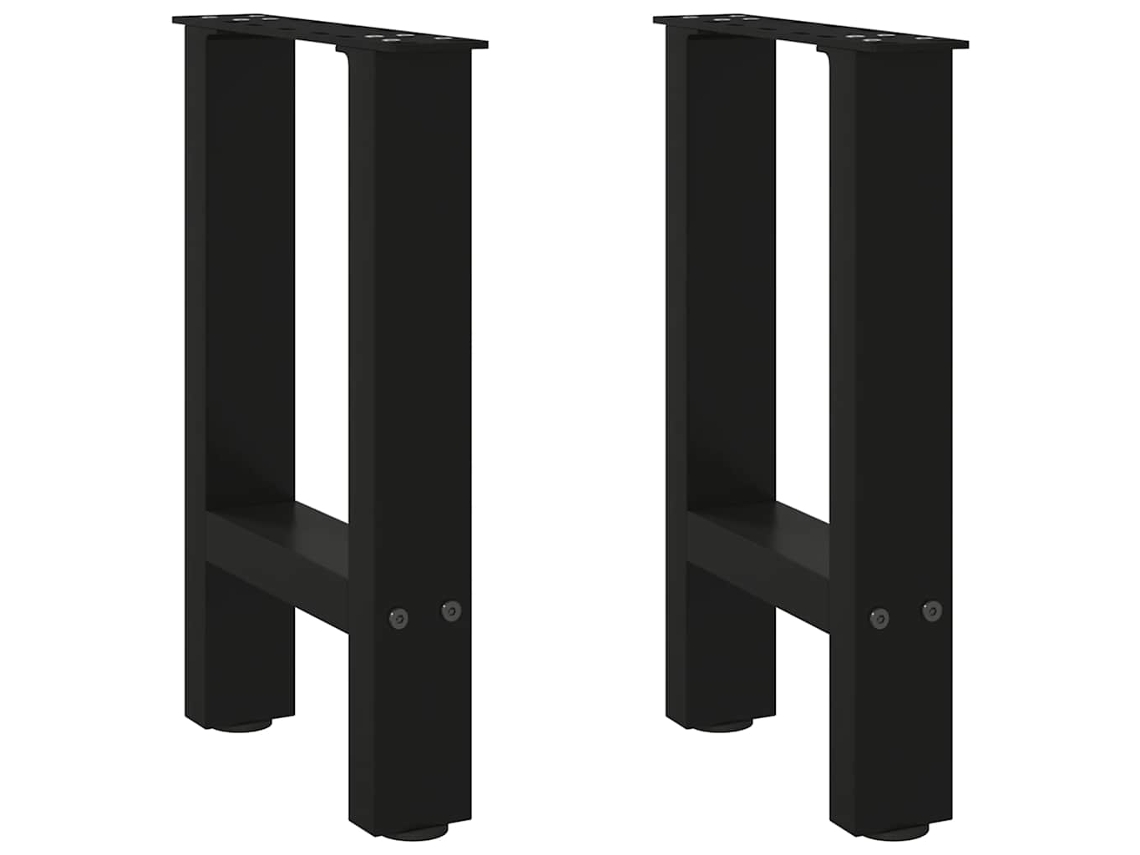 Vidaxl Pés Para Mesa De Centro Pretos 2 Peças 28x(42-43) Cm Aço