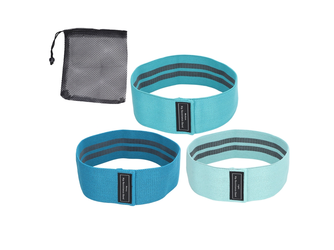 Banda De Resistência Elástica 3pcs Para Treino De Pernas Bumbum Abdominais Squat Alta Força Azul Claro Azul Azul Escuro