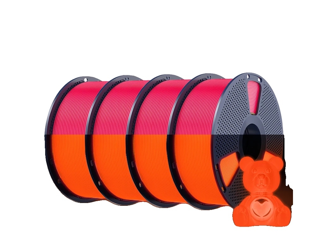 Filamento Para Impressora 3d, Material Petg, Brilha No Escuro, Vermelho Luminoso