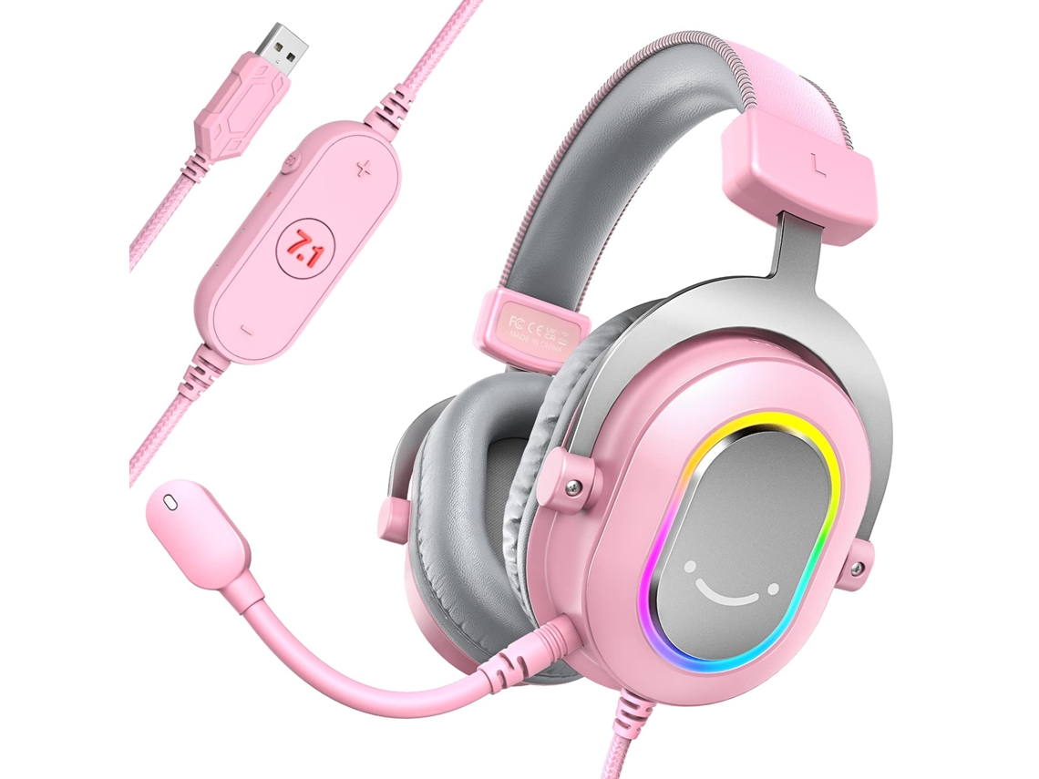 Headset Gamer Fifine Para Pc, Headset Usb Com Fio E Microfone, Som Surround 7.1, Comando No Cabo, Auscultadores Rgb Over-ear Para Ps4/ps5, Para Stream