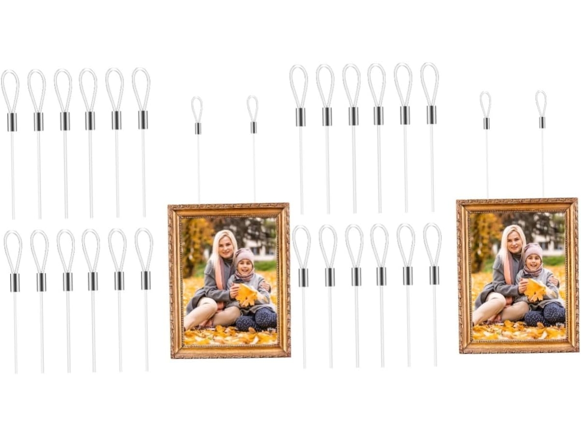 Housoutil Conjunto de 24 cordões invisíveis para pendurar, ideais para utensílios domésticos, quadros e outros objetos.