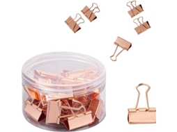 Pacote com 24 clipes de papel médios Gzbaby, clipes duplos para mesa, escola, loja e casa, dourado rosa, 32 mm