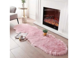 Tapete Peludo De Lã Artificial Super Macio Antiaderente Para Sala, Quarto E Sofá - Hipoalergênico E Fácil De Limpar Rosa