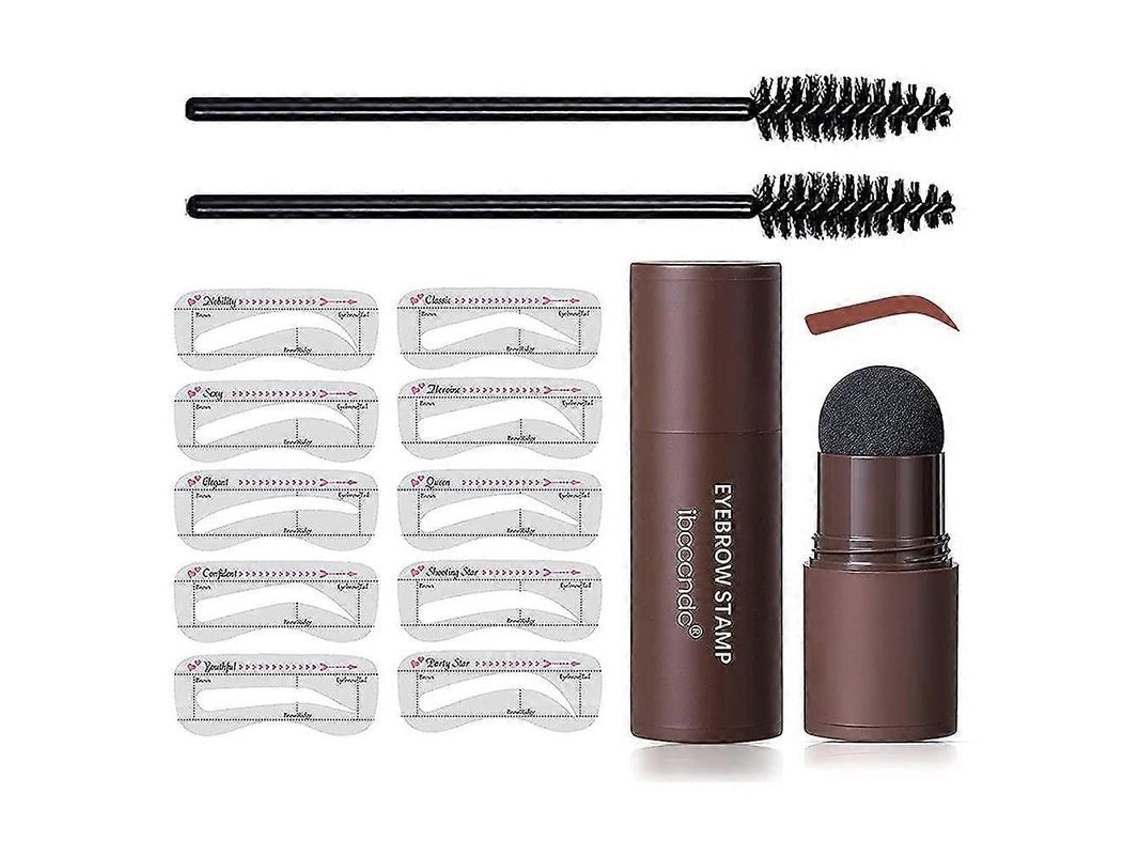 Kit de Estampa de Sobrancelhas com Estênceis, Maquiagem Duradoura, Cor Natural, Ideal para Iniciantes