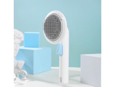 GOBRO Pet Products Pente de Agulha Autolimpante para Animais de Estimação para Remover Pelos Flutuantes Branco