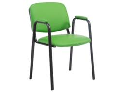Cadeira para visitantes Ken Pro em pele sintética verde CLP