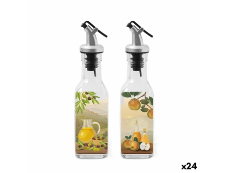 Conjunto de Toucadores Anna Transparente Prata Vidro ABS 170 Ml 5 X 5 X 20 Cm 2 Peças (24 Unidades)