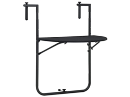 Vidaxl Mesa Varanda Pendurar 60x64x83,5cm Plástico Aspeto Vime Preto