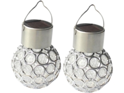 Conjunto De 2 Luminárias Solares De Led Para Exterior, Brancas, Para Pendurar Em Jardins E Varandas, Gokoco