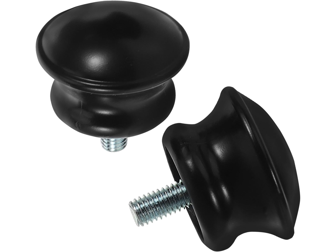 Conjunto De 2 Ponteiras Decorativas Em Formato De Cogumelo Para Varão De Cortina, 16 Mm, Pretas. Ace