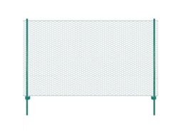Vidaxl Cerca De Arame Com Postes Aço 25x2 M Verde
