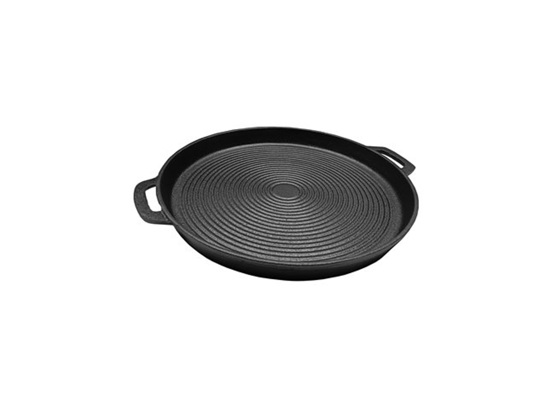 Placa Para Grelhar Redonda Em Ferro Fundido 30 Cm Talox