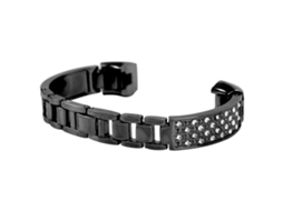 Pulseira De Aço Inoxidável Para Mulher Com Strass Para Fitbit Decoração De Pulso