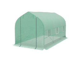 Estufa Tipo Verde Túnel 400x200x200cm De Jardim Com 6 Janelas Transpiráveis E Portas Enrolável Zíper Para Cultivo Plantas Verduras