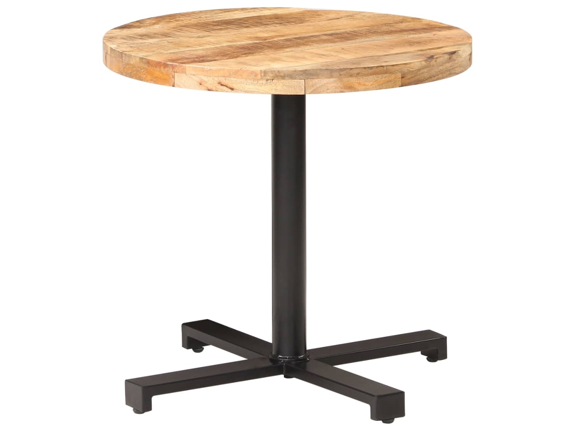 Vidaxl Mesa Bistrô Redonda Ø80x75 Cm Madeira De Mangueira Áspera