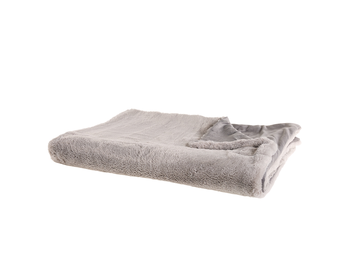 Manta Suave Y Cómoda Beliani Chaab De Poliéster Gris 150x200x2