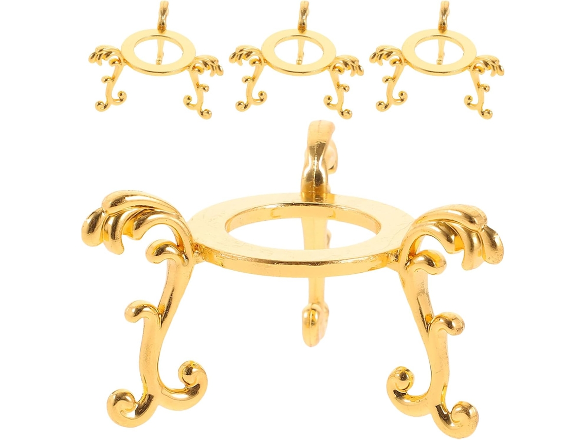 Suporte Para Exibição De Esferas Cristal Em Metal Dourado Grande Garneck, Base Triangular, Conjunto De 4 Peças Para Casa