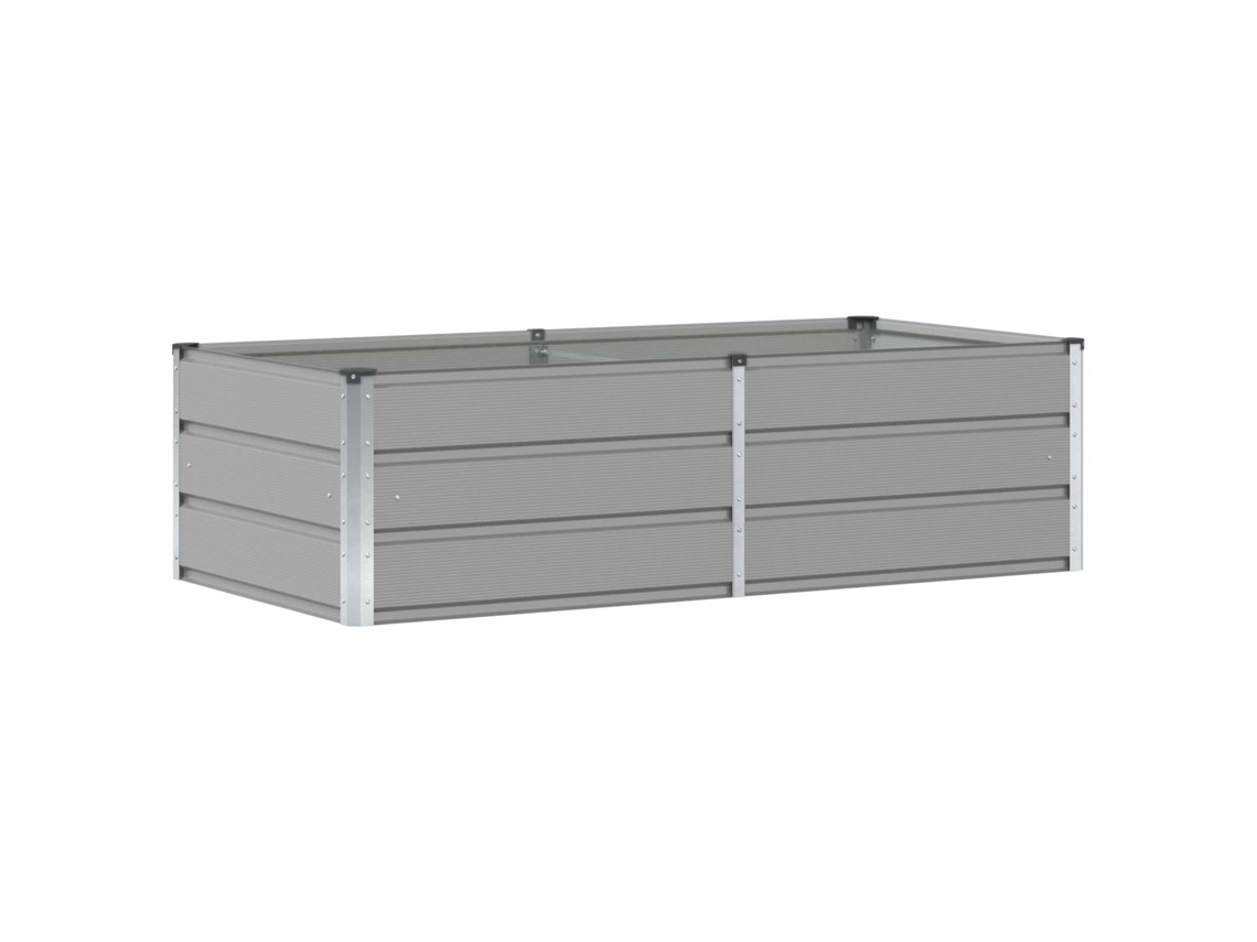 Conjunto 1 Vaso De Jardim Vidaxl Cinzento-claro Aço (160 X 80 X 45 Cm)