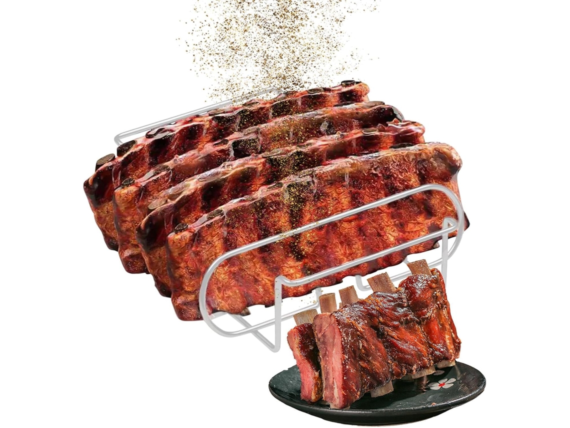 Grelha Para Costelas, Suporte Para Bifes, Acessório Lavável Para Churrasco
