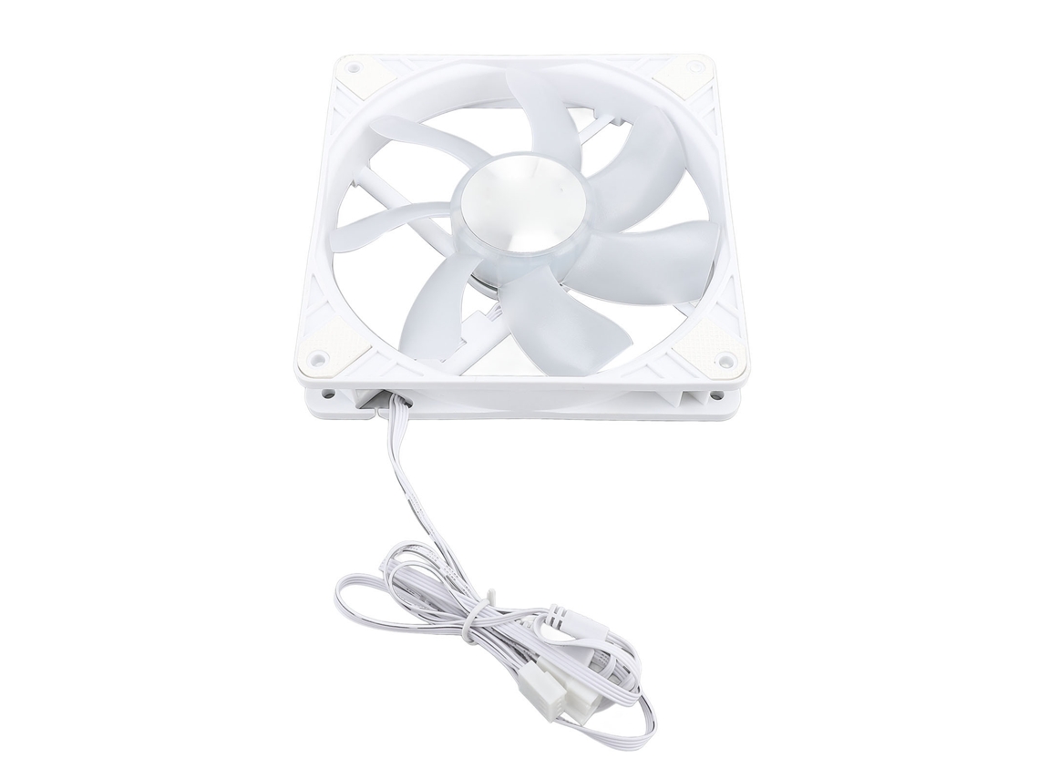 Ventoinha De Caixa Argb 140mm 1500rpm 110cfm, Controle Pwm, Branca Para Pc Luz Dourada
