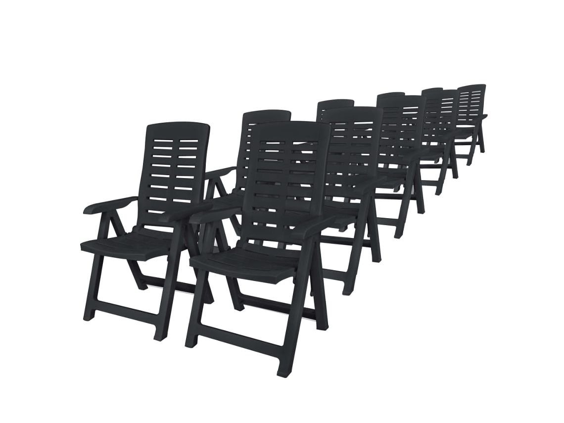 Conjunto de Jantar de Exterior 11 Pcs MAISON EXCLUSIVE Plástico Antracite