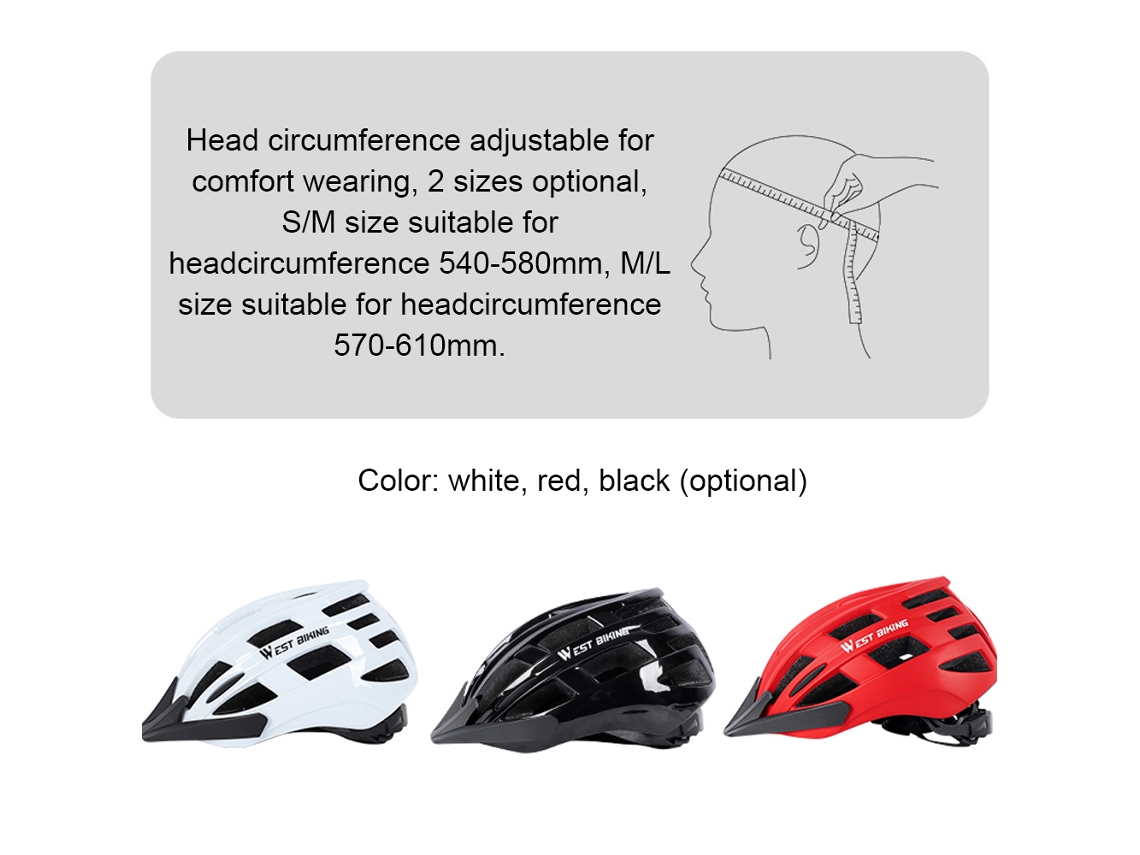 Casco De Bicicleta Ultraligero Integrado Para Carretera Y Montaña 2 Tallas Opcionales
