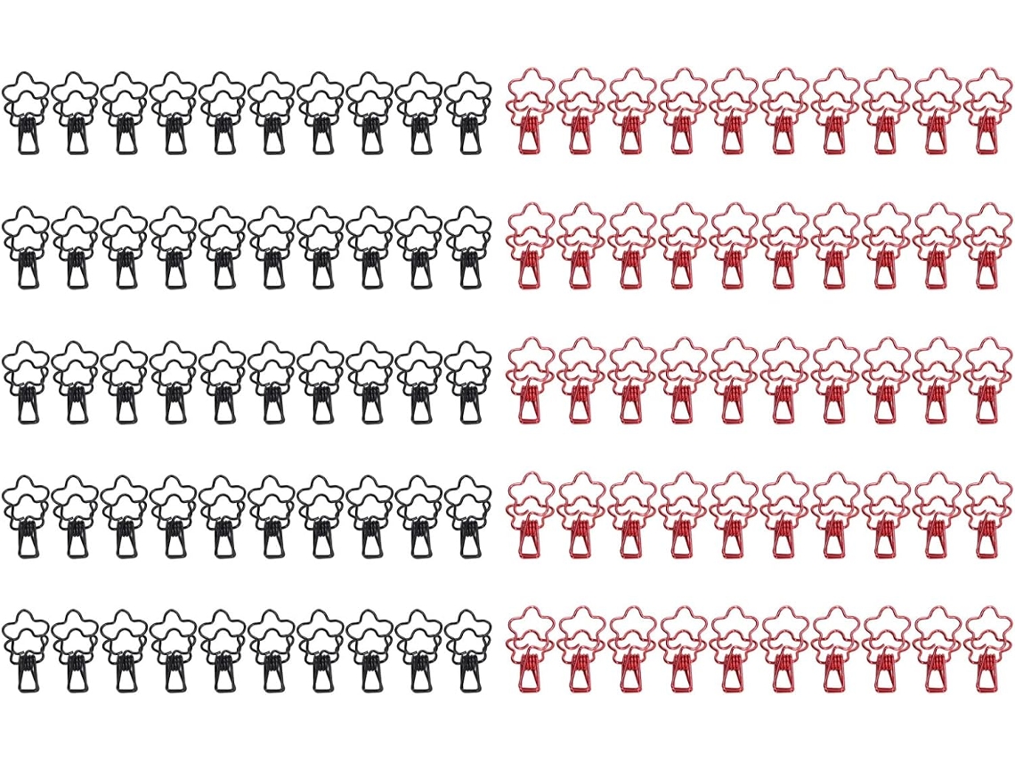 100 Unidades De Prendedores Papel Em Formato Flor, Nas Cores Preto E Vermelho, Com Haste Longa E Vazada Ideais