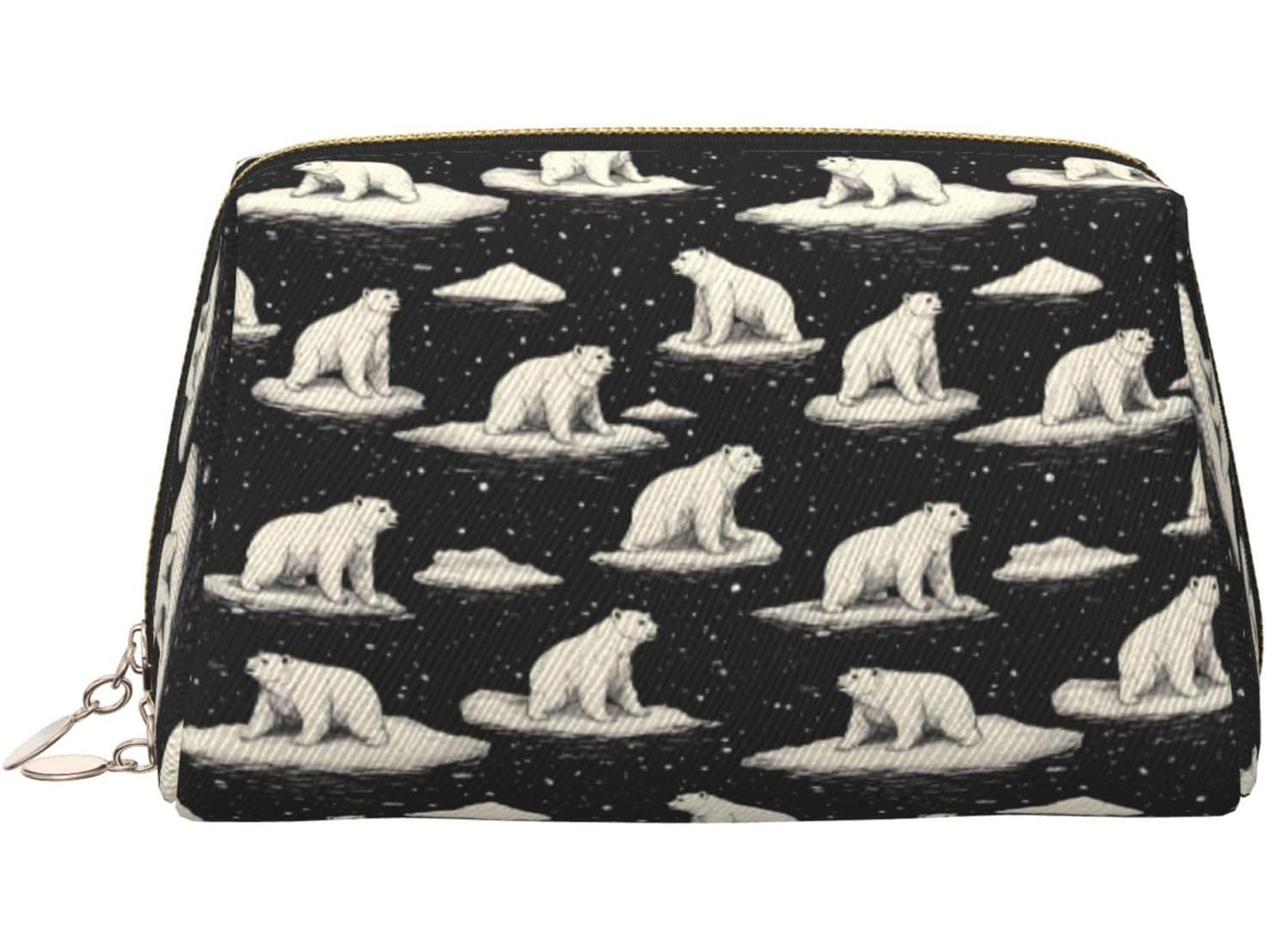 Nécessaire Branca com Estampa de Urso Polar | S/MARCA