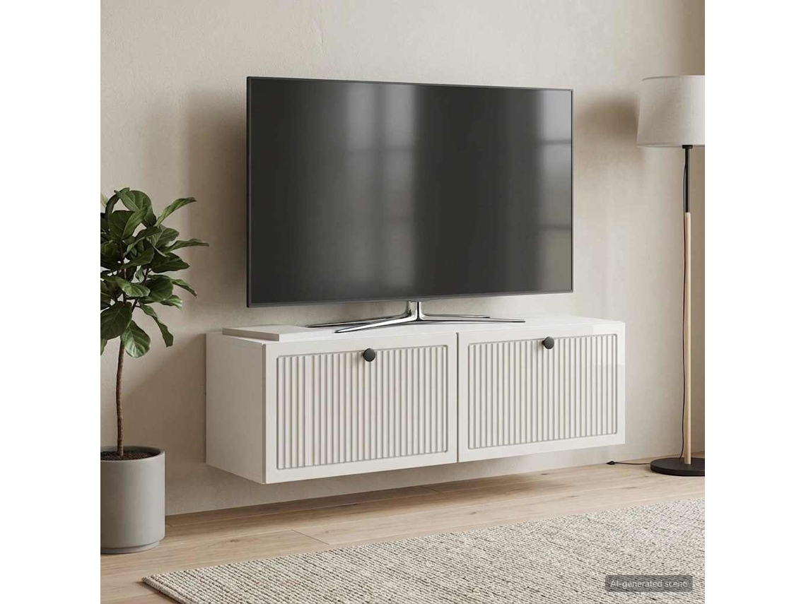 Vidaxl Gabinete de Tv de Parede Branco Brilhante 98 X 31 X 30 Cm