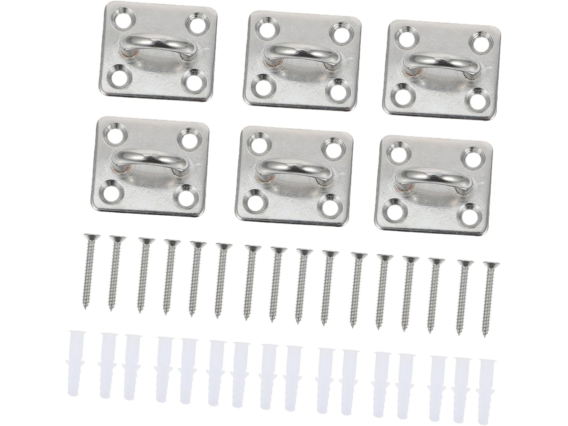 Conjunto De 6 Bases Gancho Em U Para Ganchos Quadrados, Fixação Portas