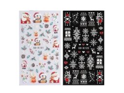 Decaldos Adesivos De Nail Art De Natal, 5d Estereoscópico Embossed Christmas Nail Nail Hengjian
