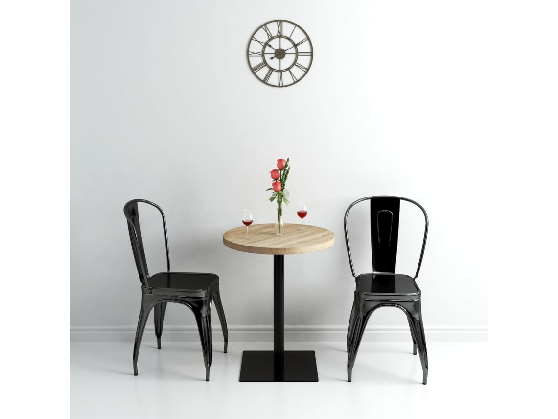 Mesa Bistrã´ Mdf E Aã§o Redonda 60x75 Cm Cor De Carvalho DKD HOME DECOR