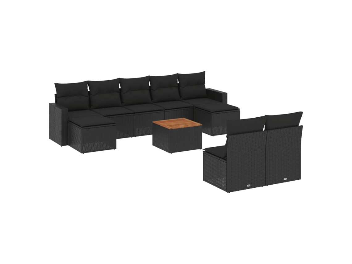 Garden Sofa Set, Garden Sofa Sets Vidaxl Preto Rattan / Vime (n/a)