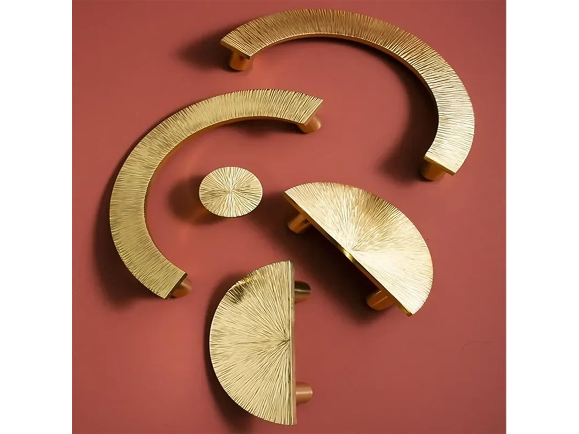 Puxador De Armário Em Latão Puro Alta Qualidade, Feito À Mão Com Padrão Martelado, Puxador Plano Para Porta De Armário