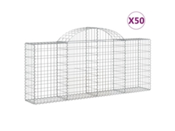 Gabion Basket, Gabion Baskets Vidaxl Prateado Ferro (200 X 30 X 80/100 Cm)