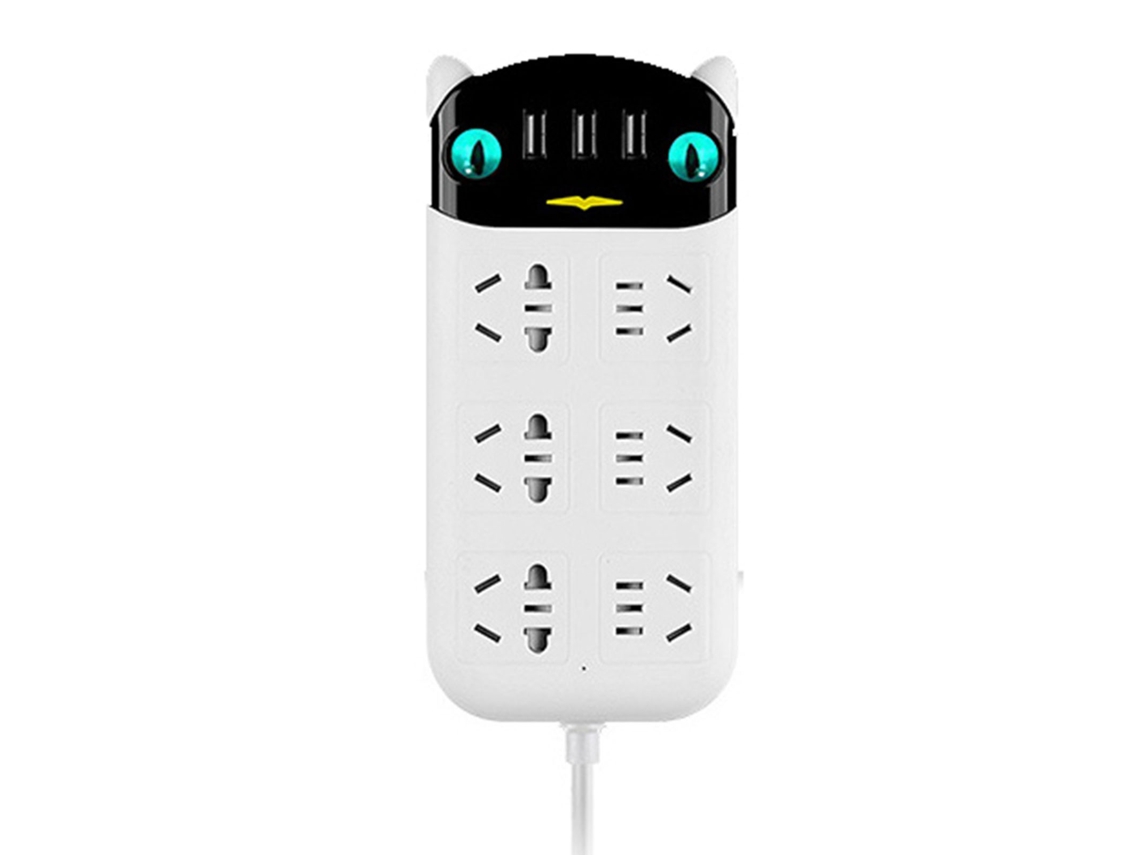 Awts regleta Eléctrica Con Puerto Usb Multifuncional de Abs Retardante de Fuego para Hogar Y Oficina