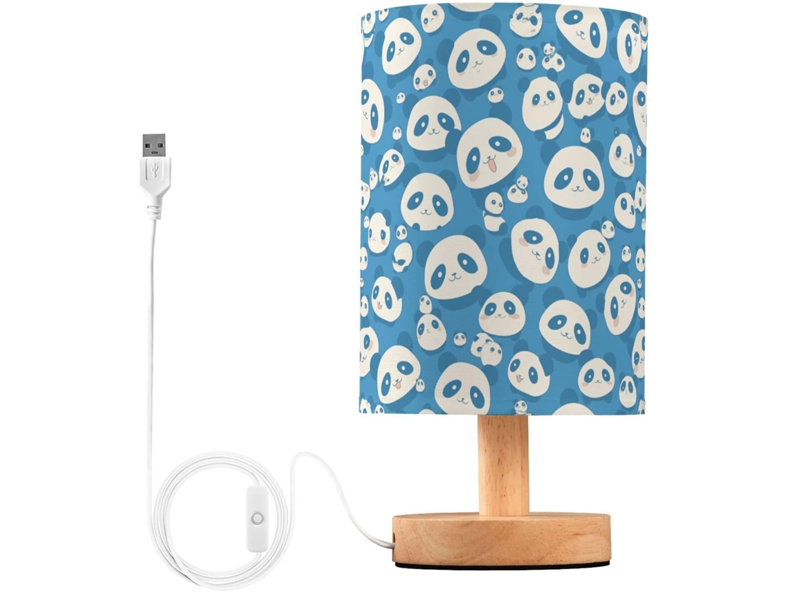 Luminária Noturna Decorativa Com Plugue Para Meninos, Estampa De Panda