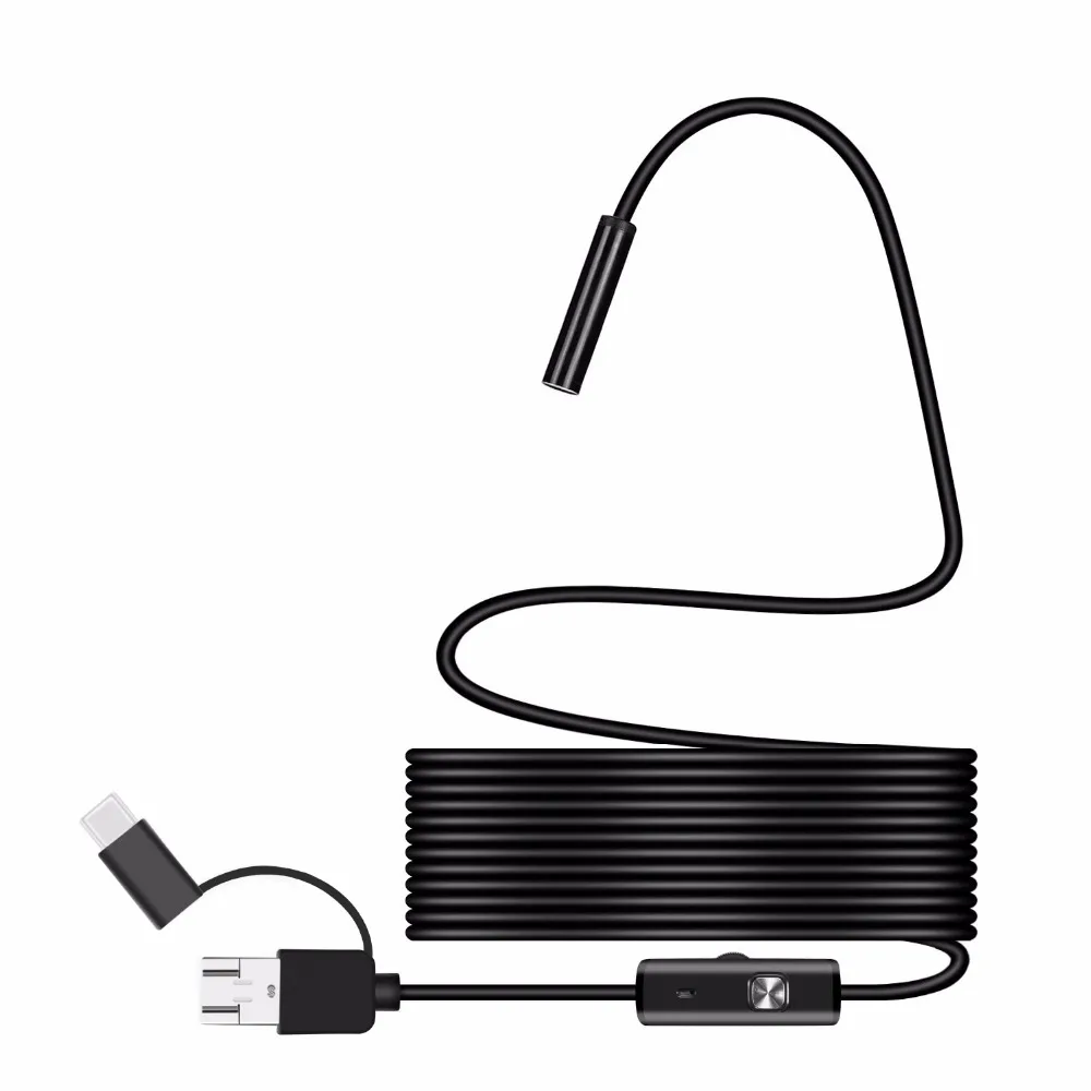Câmera Endoscópica De 8 Mm, Endoscópio Usb Hd 1080p Com 8 Leds, Cabo Flexível De 5 M, Boroscópio De Inspeção À Prova Dágua Para Pc Android Brilvibera