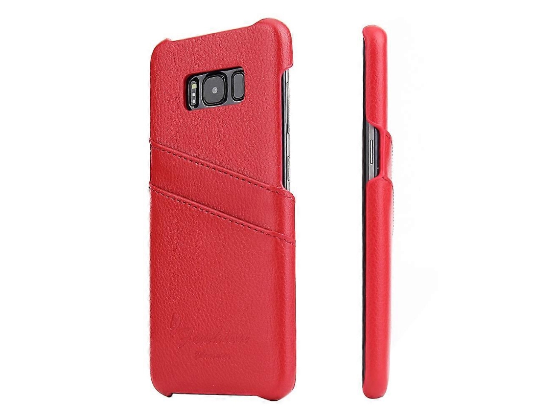 Capa De Couro Com Textura De Lichia Fierre Shann Para Galaxy S8, Com Compartimentos Para Cartões
