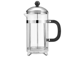 Cafeteira Francesa De 350 Ml/3 Xícaras Na Cor Prata - Filtro Aço Inoxidável Resistente Ao Calor, Próprio Para Lava-louças