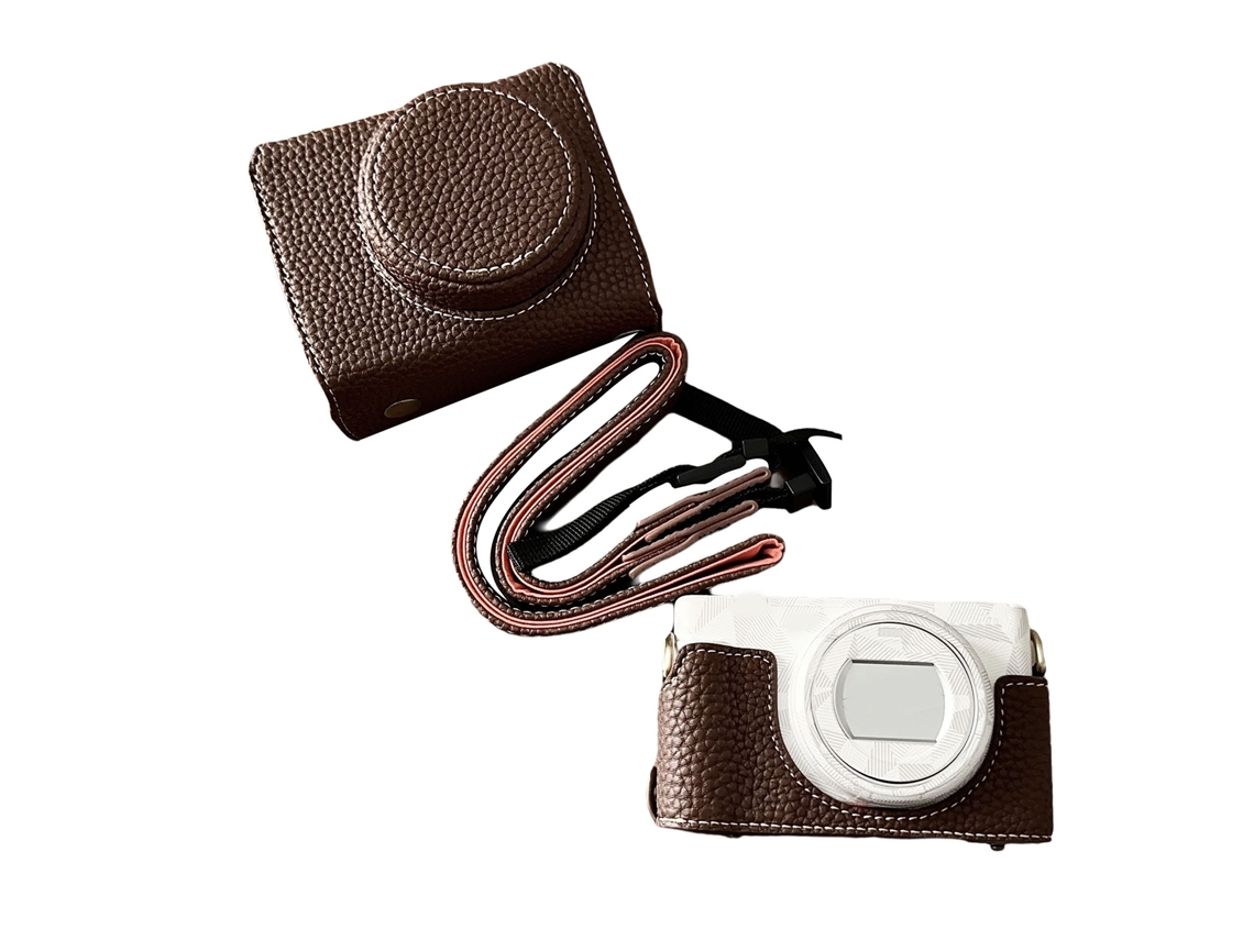 Portable Camera Protective Case Retro Style Camera Case Carry Bag With Opening Bottom Shoulder Strap Replacement For Zv1f/ Zv-1m2 Camera Coffee
