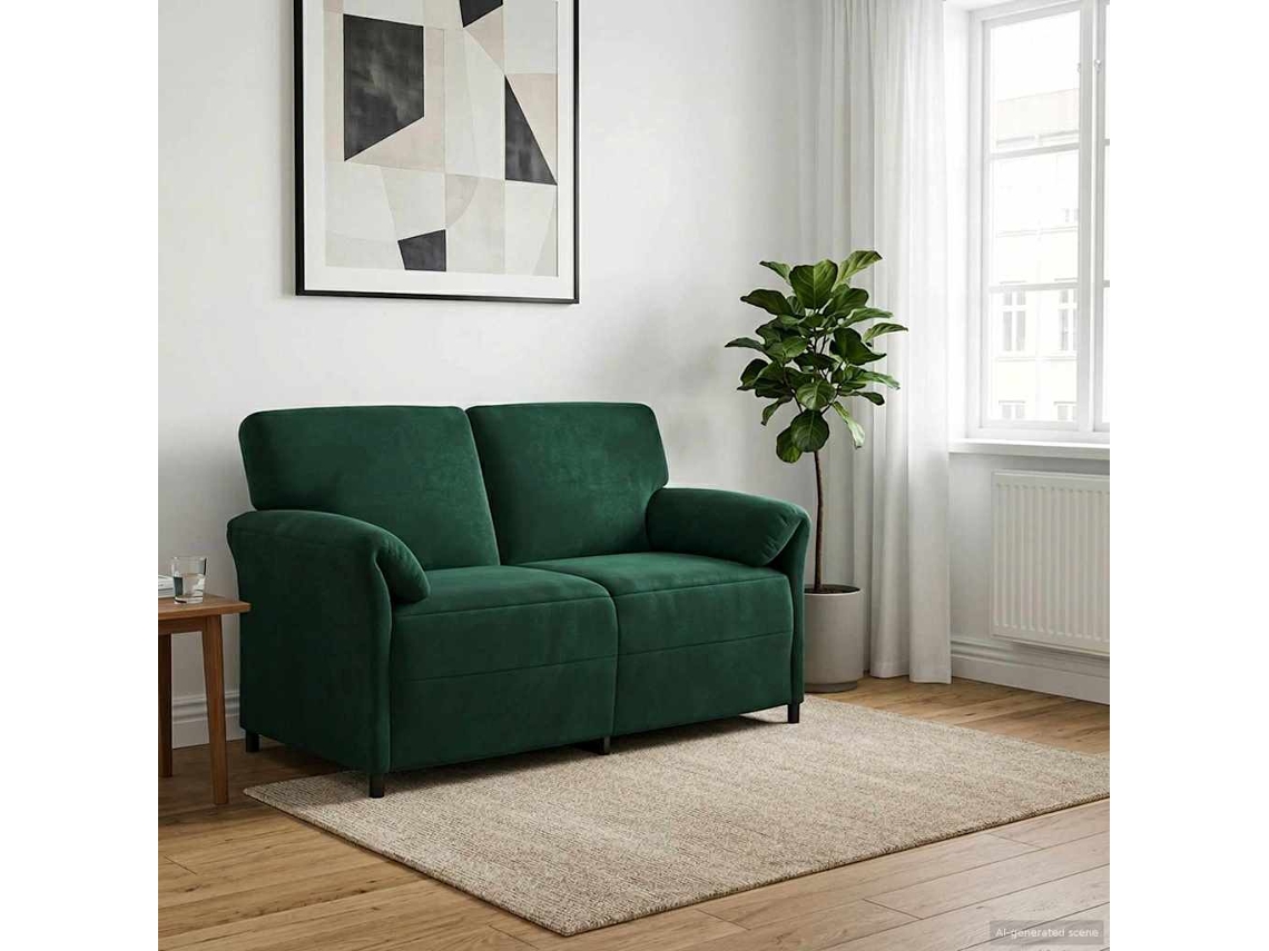 Vidaxl Sofá Para 2 Pessoas Verde-escuro 158 X 83 X 95 Cm Veludo