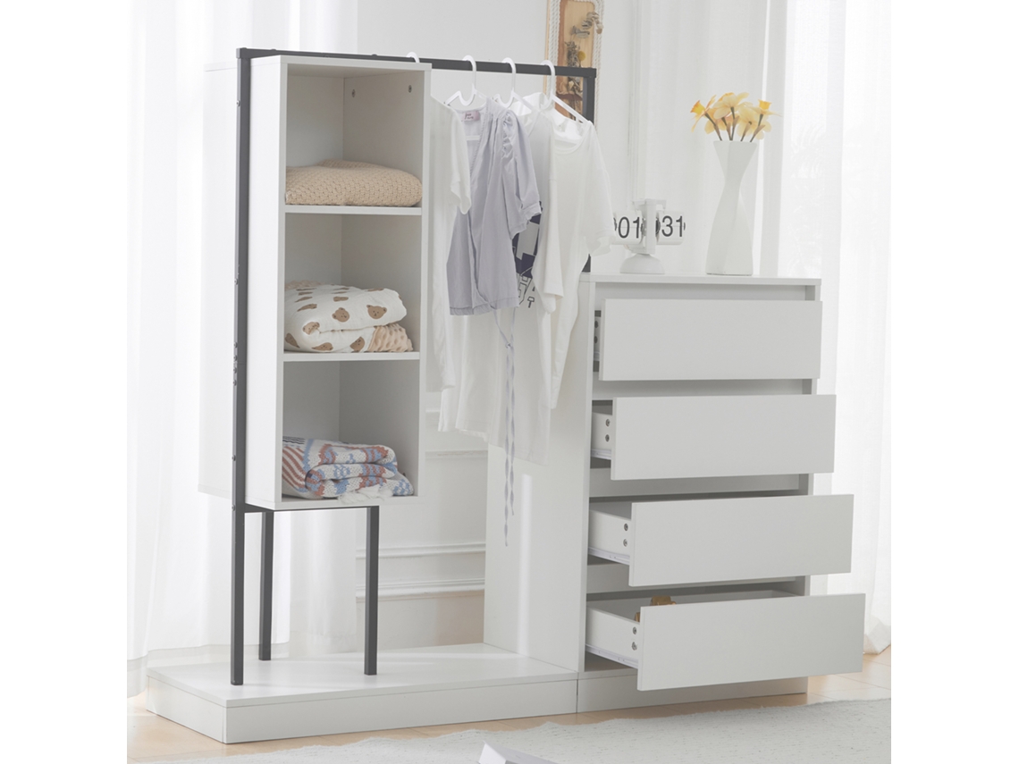 Cômoda Guarda-roupa Aparador Cabideiro L140/l40/a135 Branco