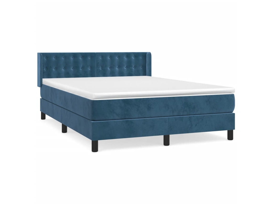 Box Spring Bed, Box Spring Beds Vidaxl Azul Veludo (140 X 200 Cm)
