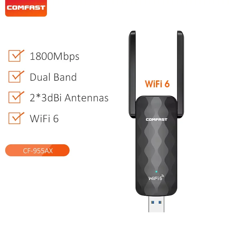 (roteador Ax3000 Mesh) Adaptador Wi-fi 5 Sem Fio, Dongle Wi-fi Usb, Sem Necessidade De Driver